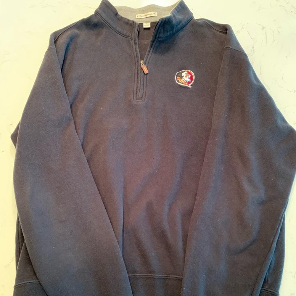 Peter Millar black fsu florida state Seminoles 1/4 zip sweater